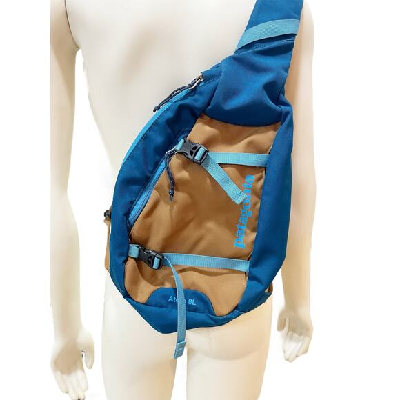 Patagonia Atom 8L Sling Bag Big Sur Blue Brown Bag - Picture 2 of 9